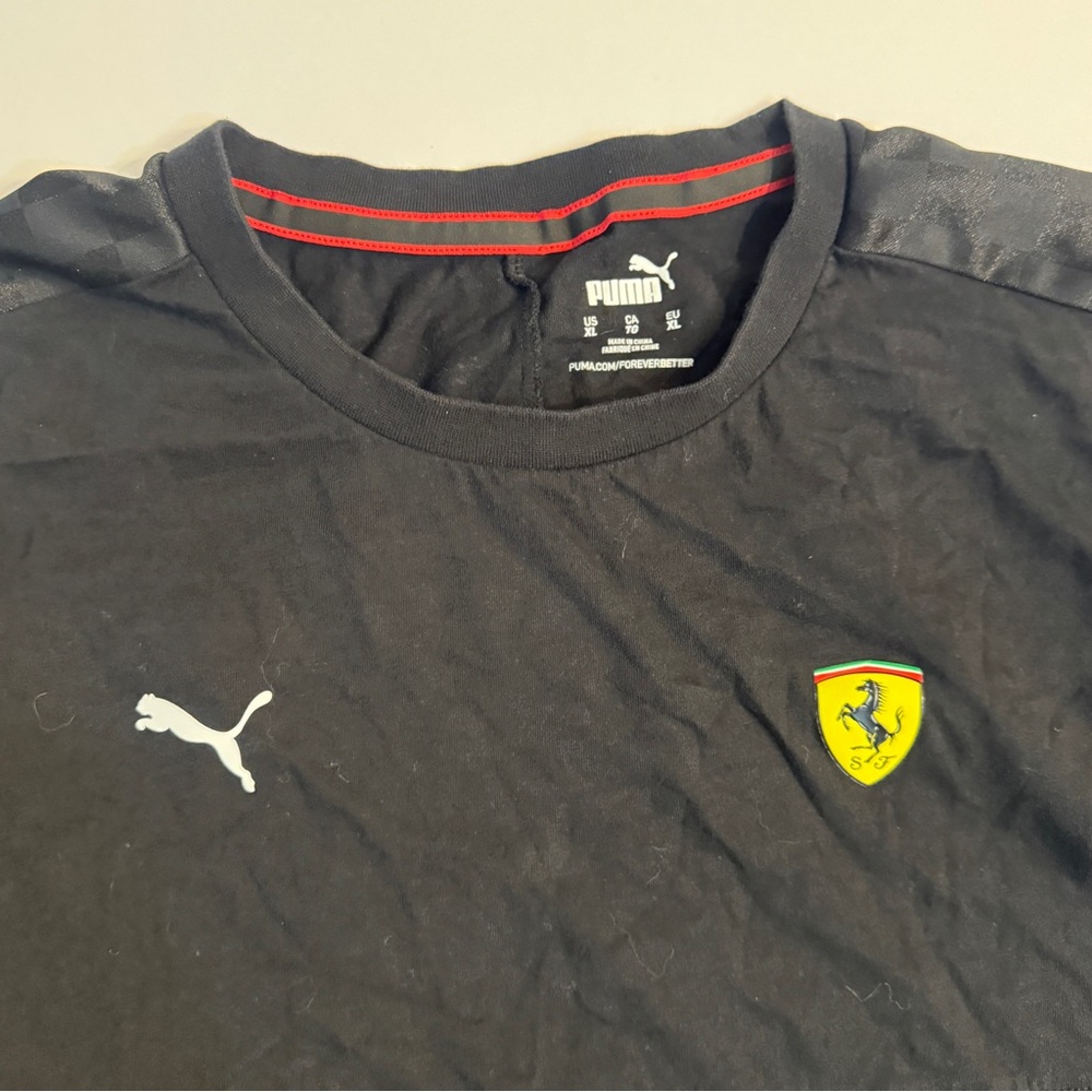 Puma Black Ferrari Logo Men's Tee - Picture 3 of 6